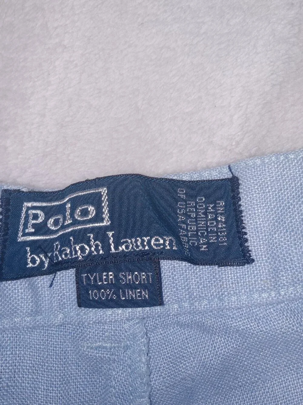 Vintage Polo Ralph Lauren Tyler Linen Shorts Men 38 Blue Pleated 100% Linen 90s